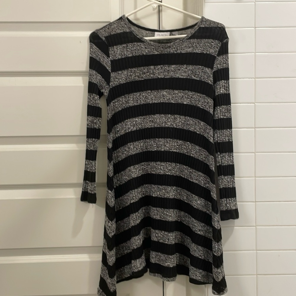 Black and grey striped knitted dress from Children’s Place.